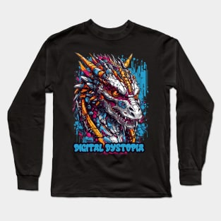Neon Techno-Dragon Fusion Long Sleeve T-Shirt